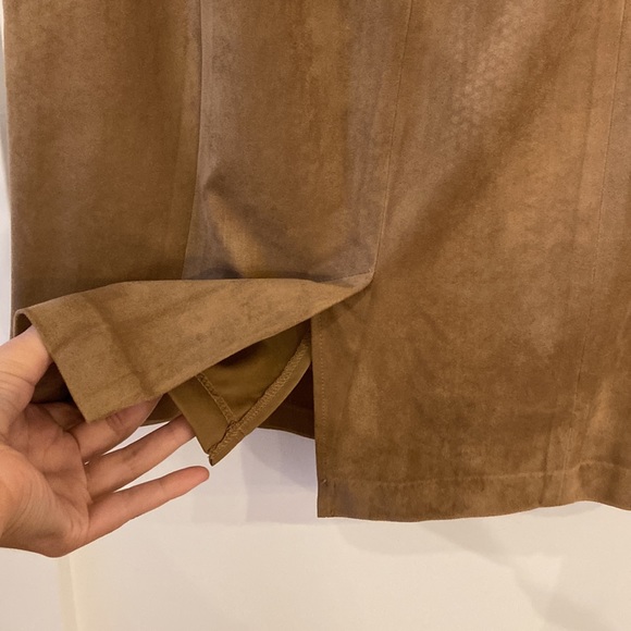 Faux suede lined pencilskirt-size 8- fits 6 - Picture 3 of 10